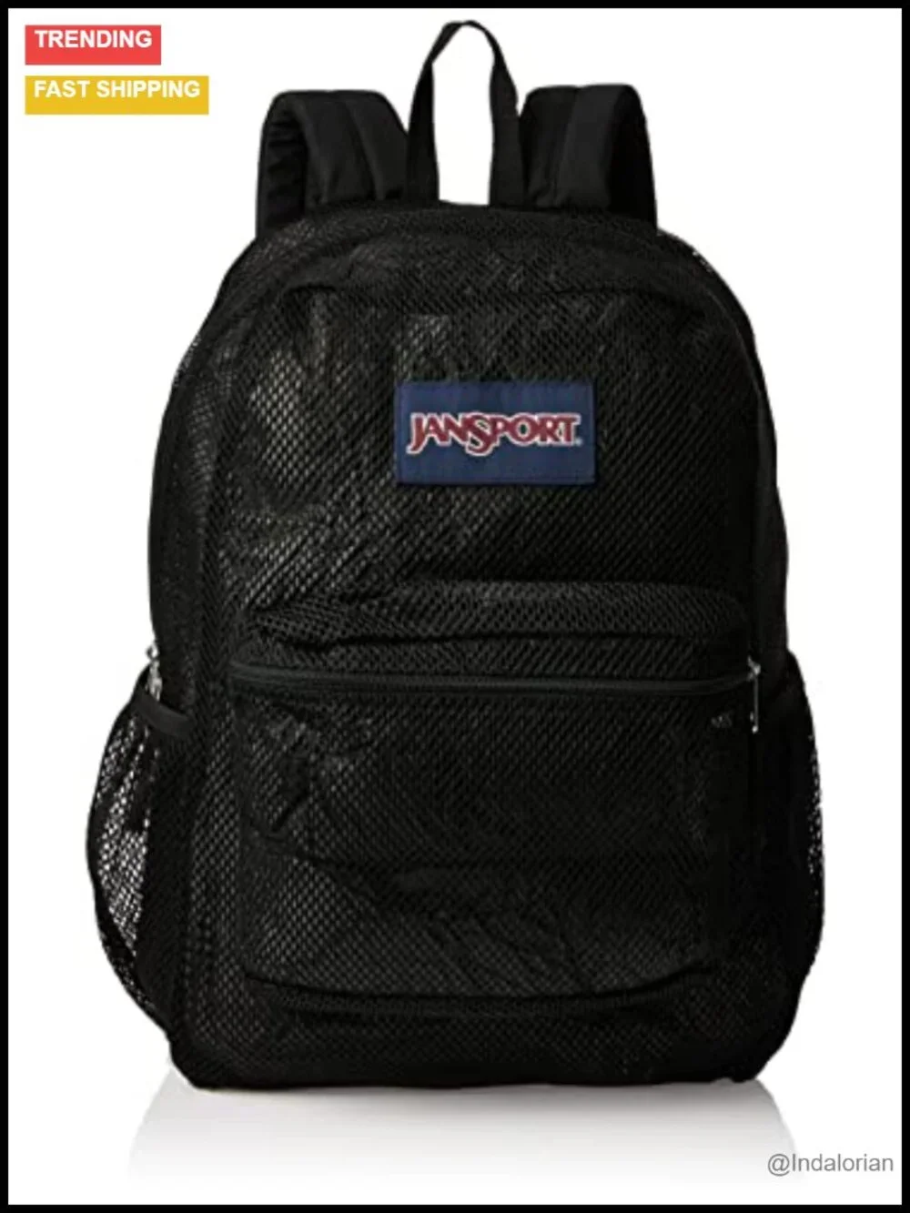 Large Semi-Transparent Mesh Backpack with Laptop Sleeve, Padded Back Panel